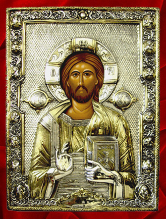 IISUS HRISTOS ICOANA DIN ARGINT AURITA 1