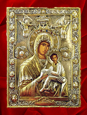 Icoana argint Maica Domnului cu pruncul 2